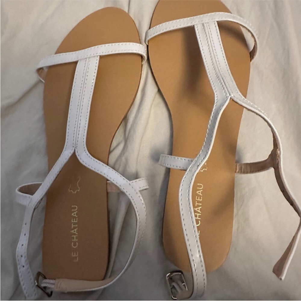 Le Chateau White Strappy Sandals